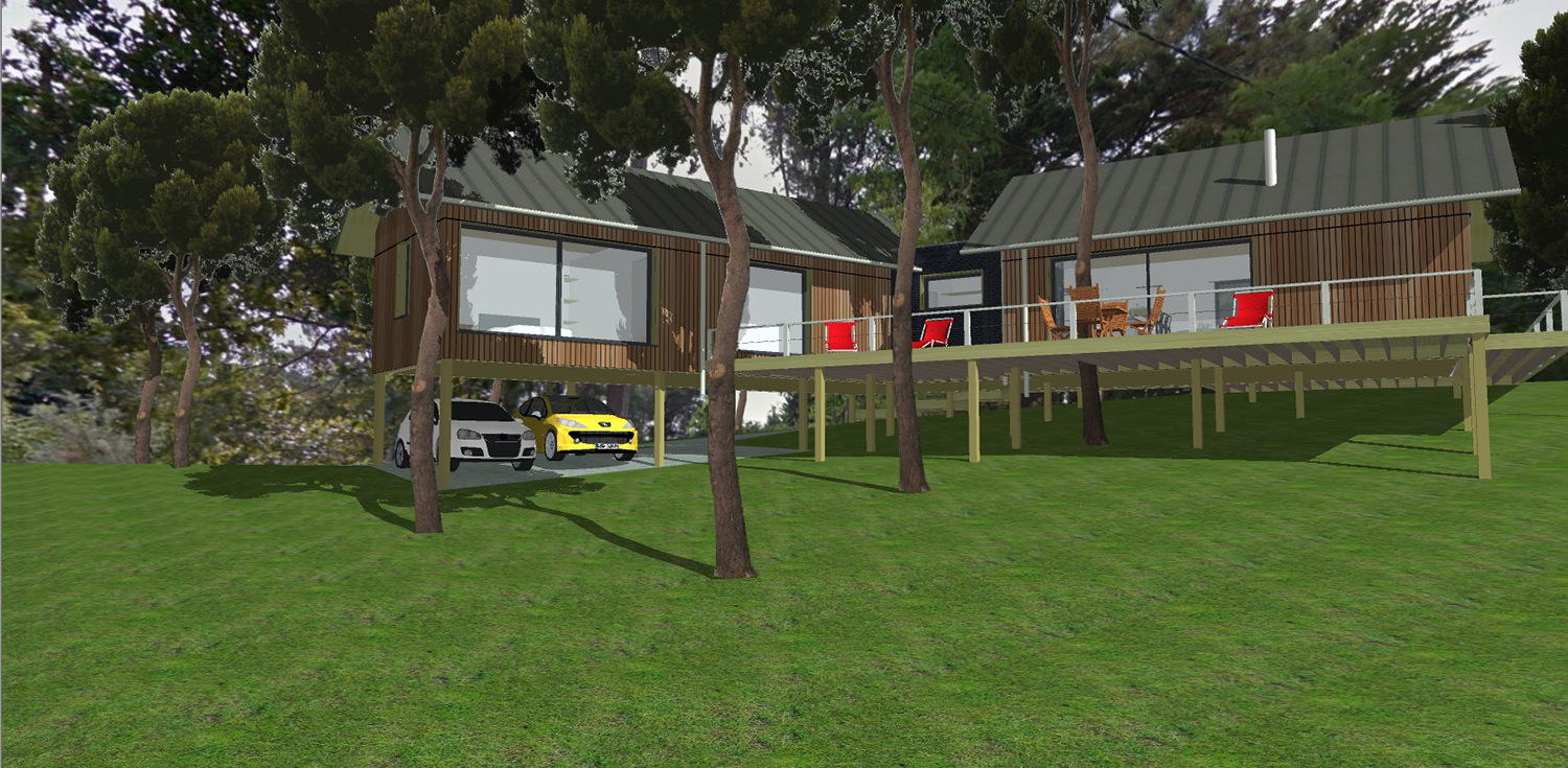 avant-projet maison ossature bois avec piloti