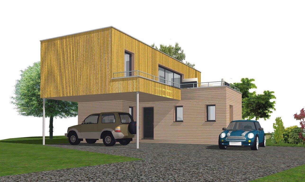 Construction maison bois, SARL AUGER, Cholet, Maine et Loire, Maître d’œuvre, architecture bois, Maulévrier, Plan maison, LEGALUDEC, AMIGNE 49