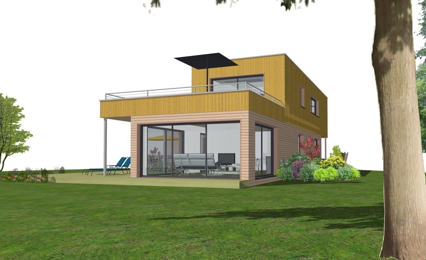 Construction maison bois, SARL AUGER, Cholet, Maine et Loire, Maître d’œuvre, architecture bois, Maulévrier, Plan maison, LEGALUDEC, AMIGNE 49