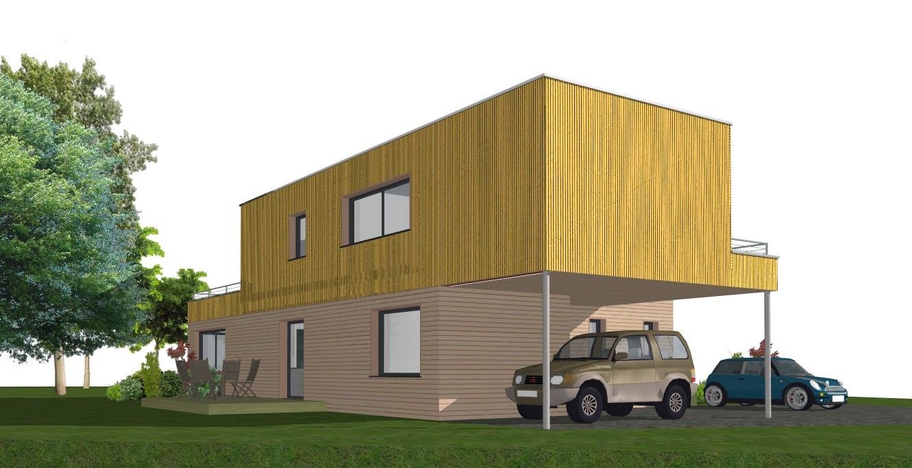 Construction maison bois, SARL AUGER, Cholet, Maine et Loire, Maître d’œuvre, architecture bois, Maulévrier, Plan maison, LEGALUDEC, AMIGNE 49