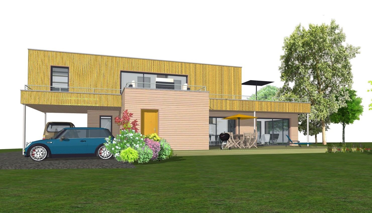 Construction maison bois, SARL AUGER, Cholet, Maine et Loire, Maître d’œuvre, architecture bois, Maulévrier, Plan maison, LEGALUDEC, AMIGNE 49