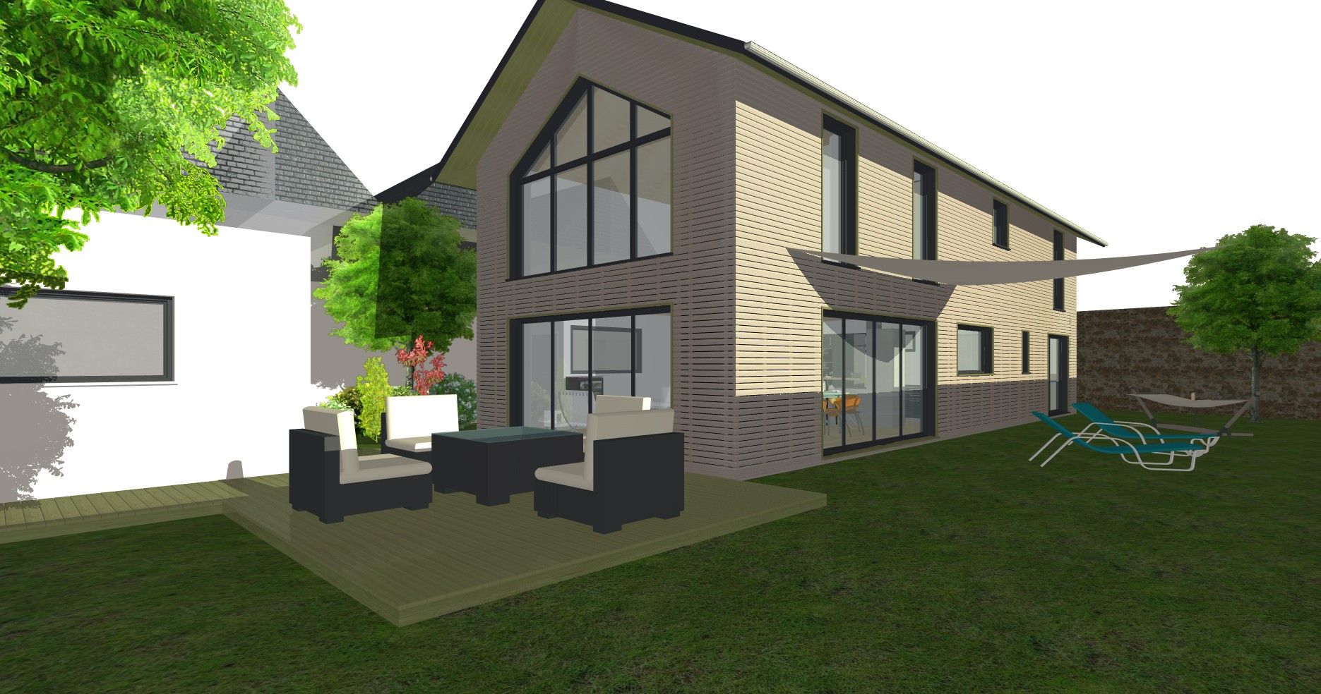 Construction maison bois, SARL AUGER, Cholet, Maine et Loire, Maître d’œuvre, architecture bois, MAULEVRIER, Plan maison, MAHE, CHOLET 49