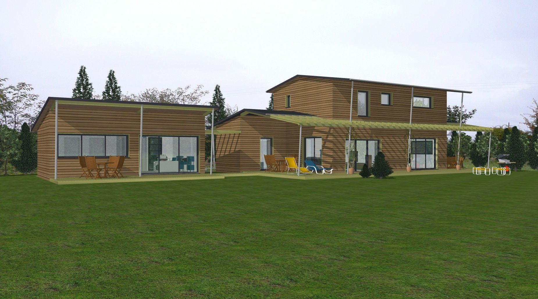 Construction maison bois, SARL AUGER, architecte, Cholet, Maine et Loire, Maître d’œuvre, architecture bois, Maulévrier, Plan maison, DE BARMON STE GEMMES SUR LOIRE 49